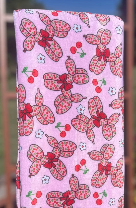 Cherry Balloon Dog Blanket