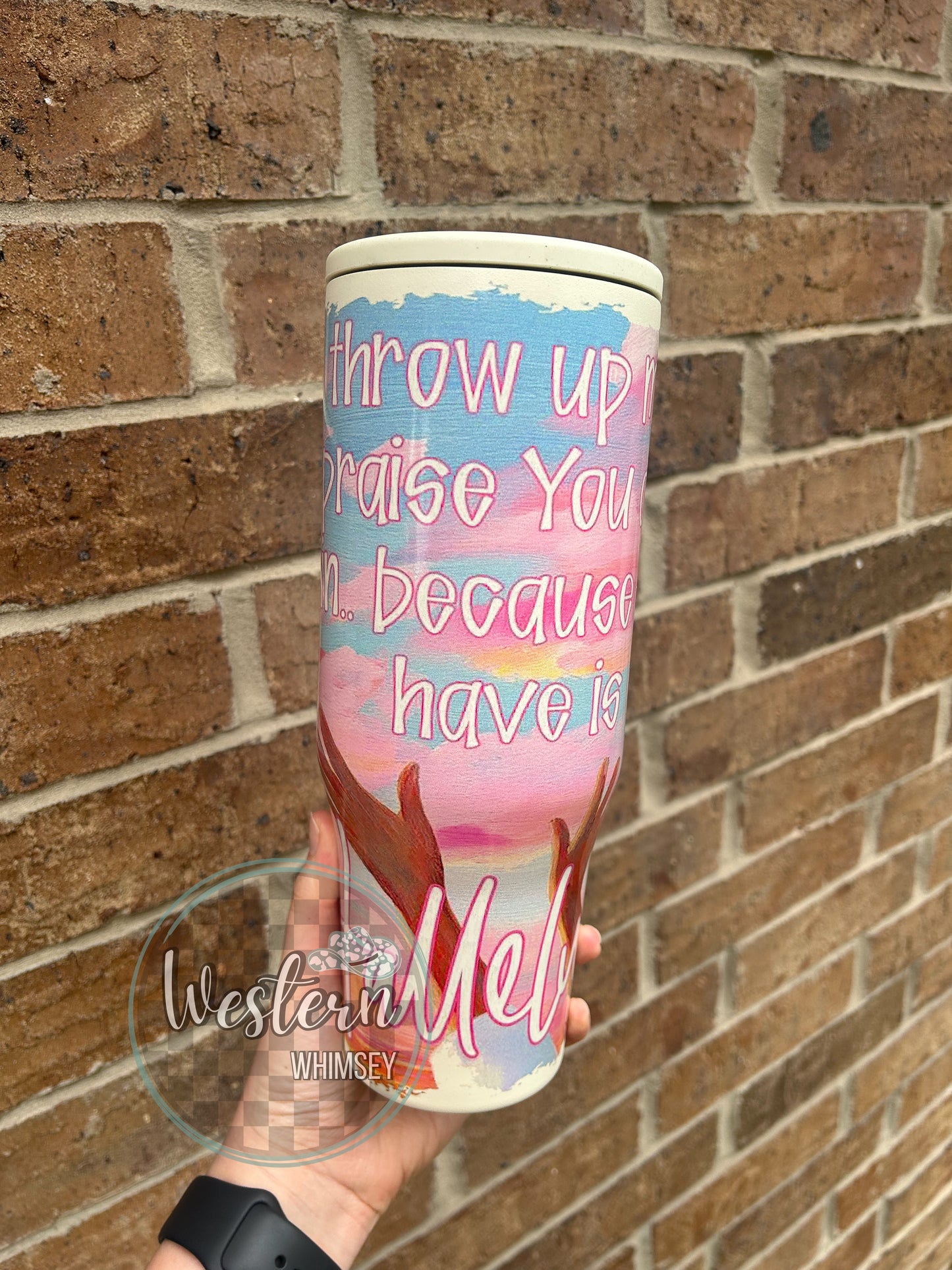 So I Throw Up My Hands Tumbler * 2 lids