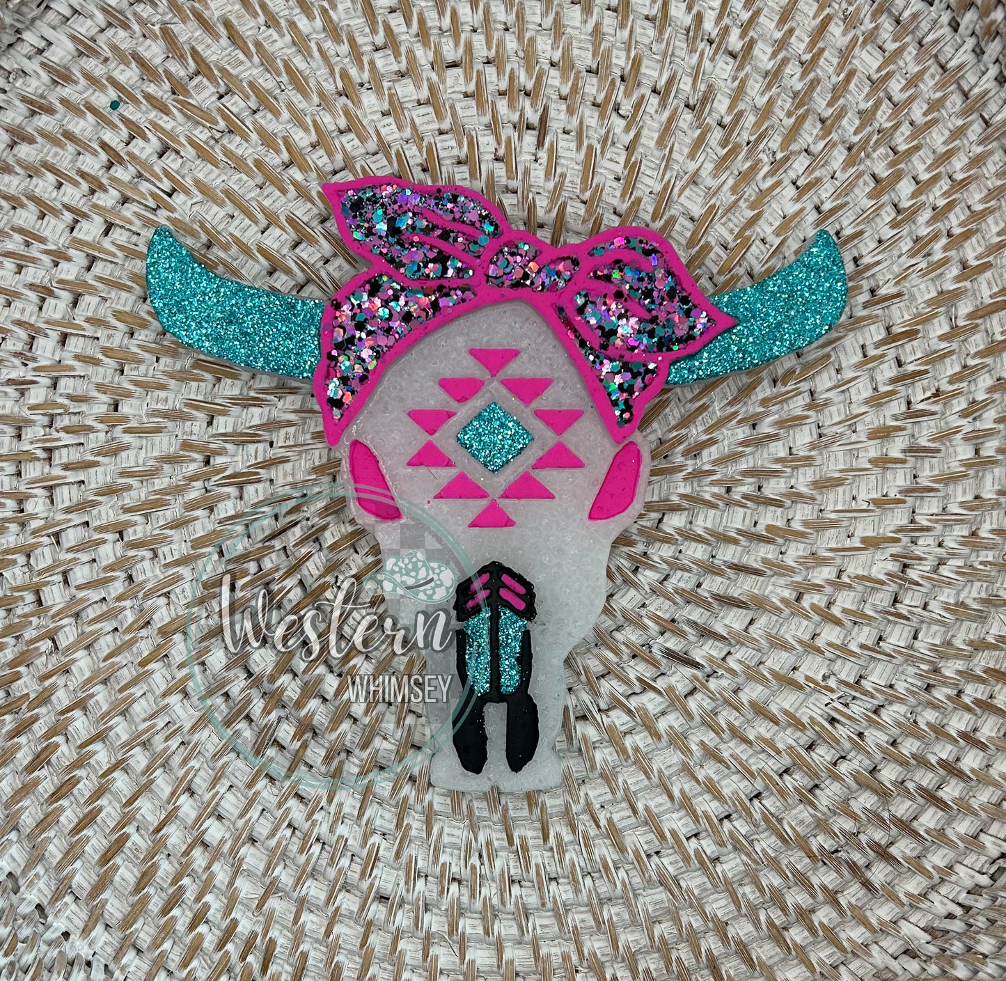 Large Bull Skull with Bow Freshie