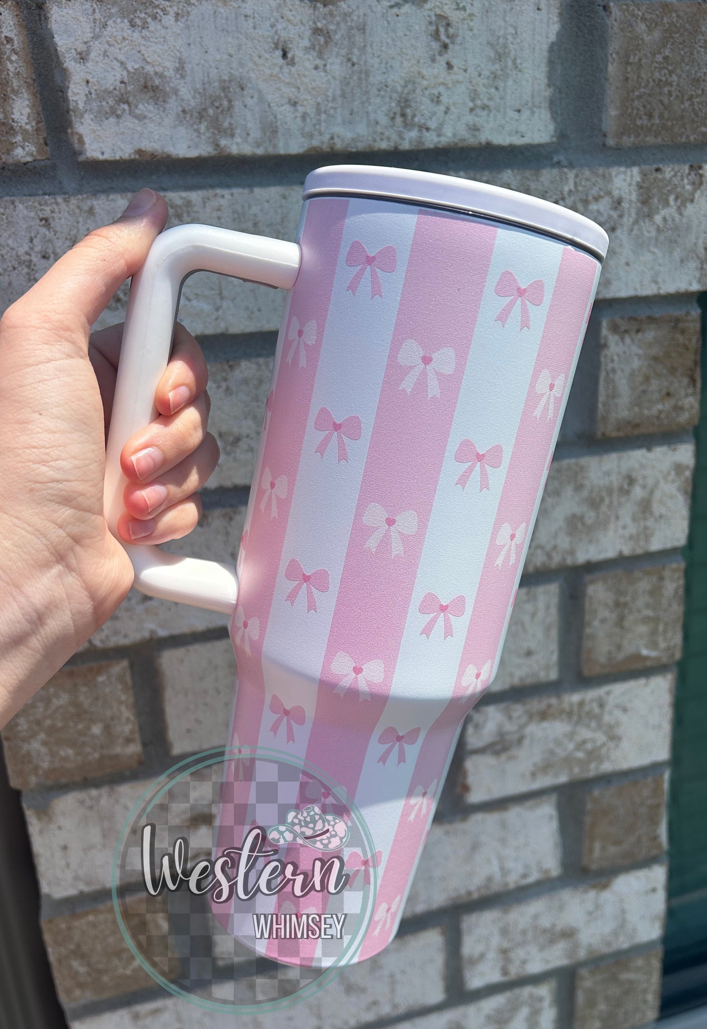 Striped Bow Tumbler